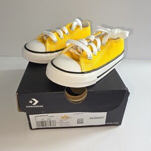 Converse Toddler Size 5 EU 20 Yellow Canvas All Star Sneakers Shoes
